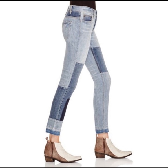 Free People Jax Patchwork Skinny Jeans - Picture 2 of 6